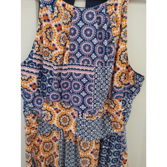 Kut from the Kloth Maxi Dress Patchwork Geometric Sleeveless Multicolor Sz 8 - Picture 3 of 8